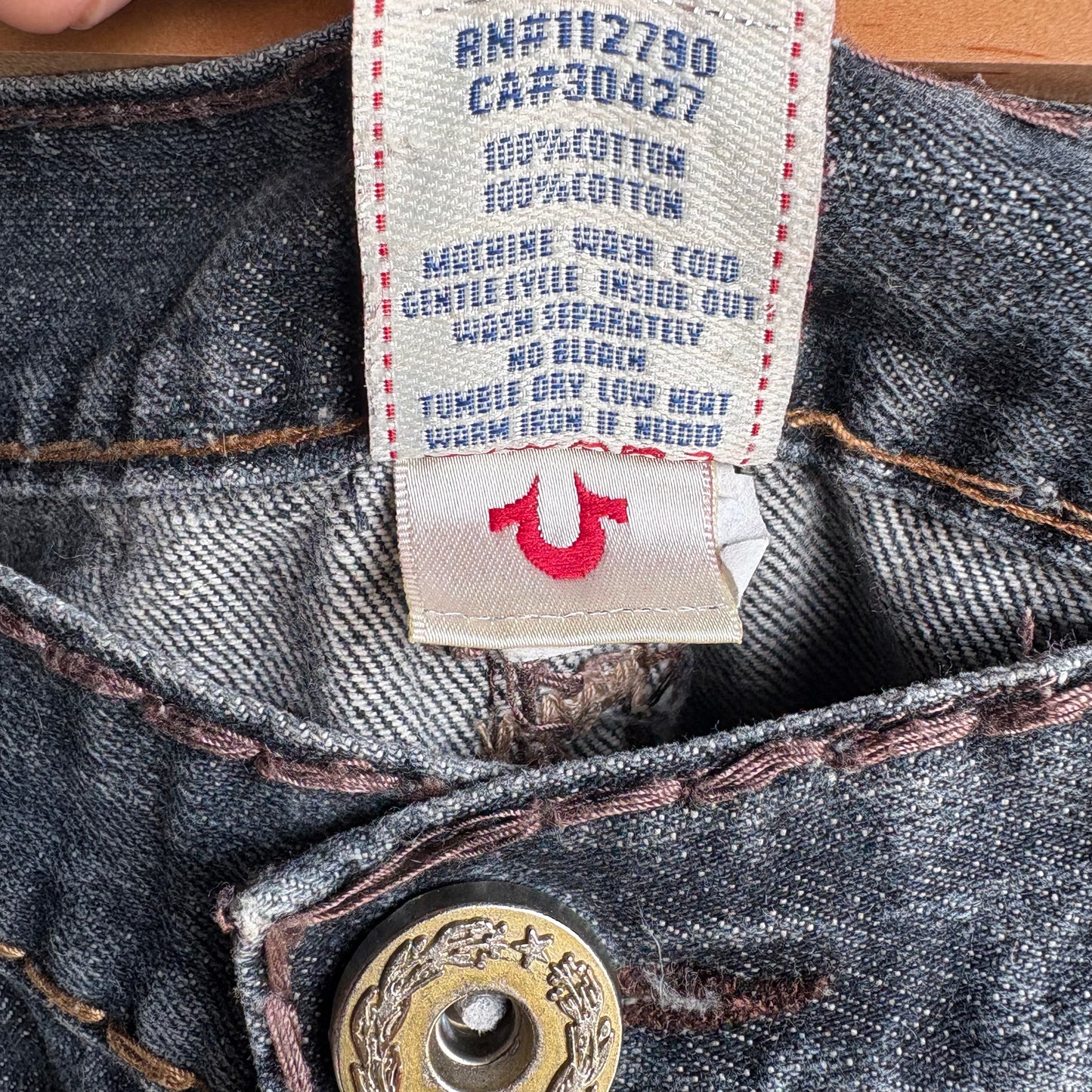 Pantalón True Religion Para Hombre Talla 34x33 Color Azul Oscuro Diseño en Bolsas Bordado