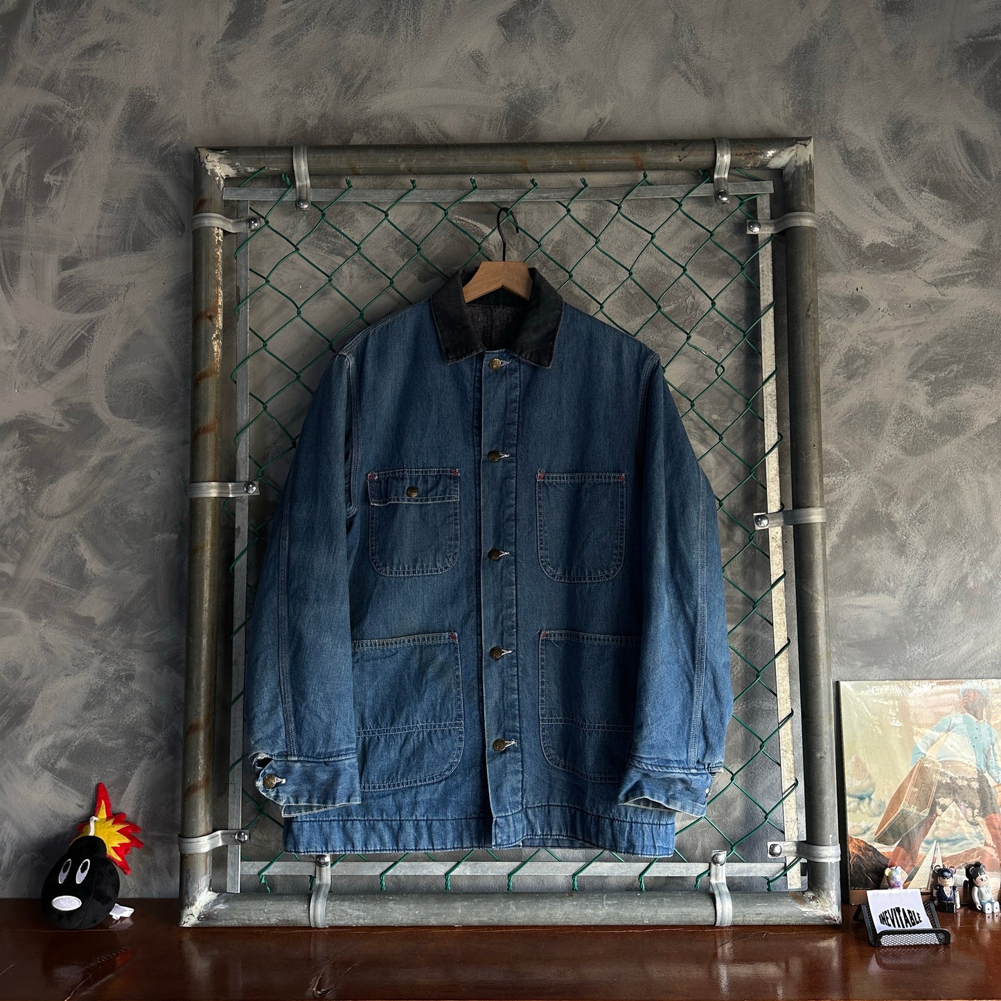 Chamarra Vintage Sears De Hombre Talla M de Color Azul Workwear Tipo Artic 70s Mezclilla