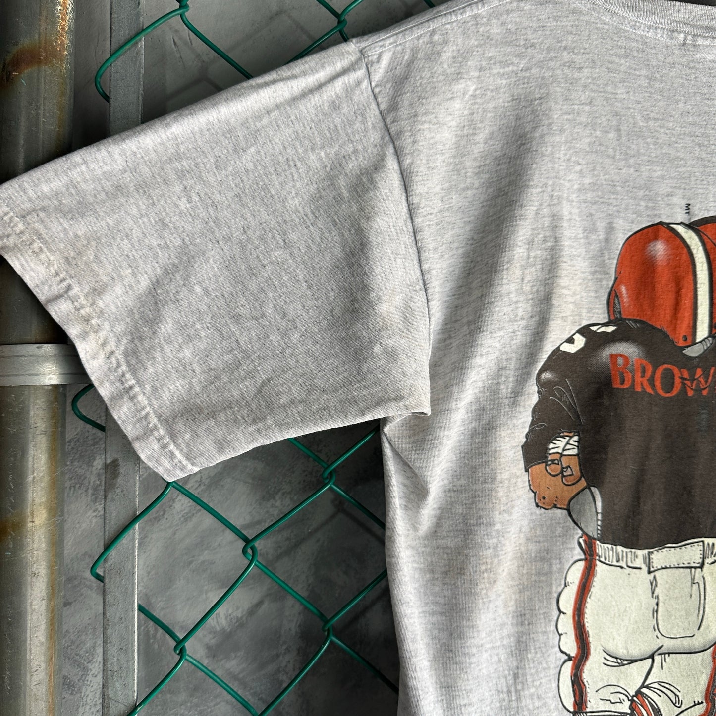 Camisa Vintage De Los Cleveland Browns De Hombre Talla L Color Gris Con Doble Grafico Nutmeg MIlls