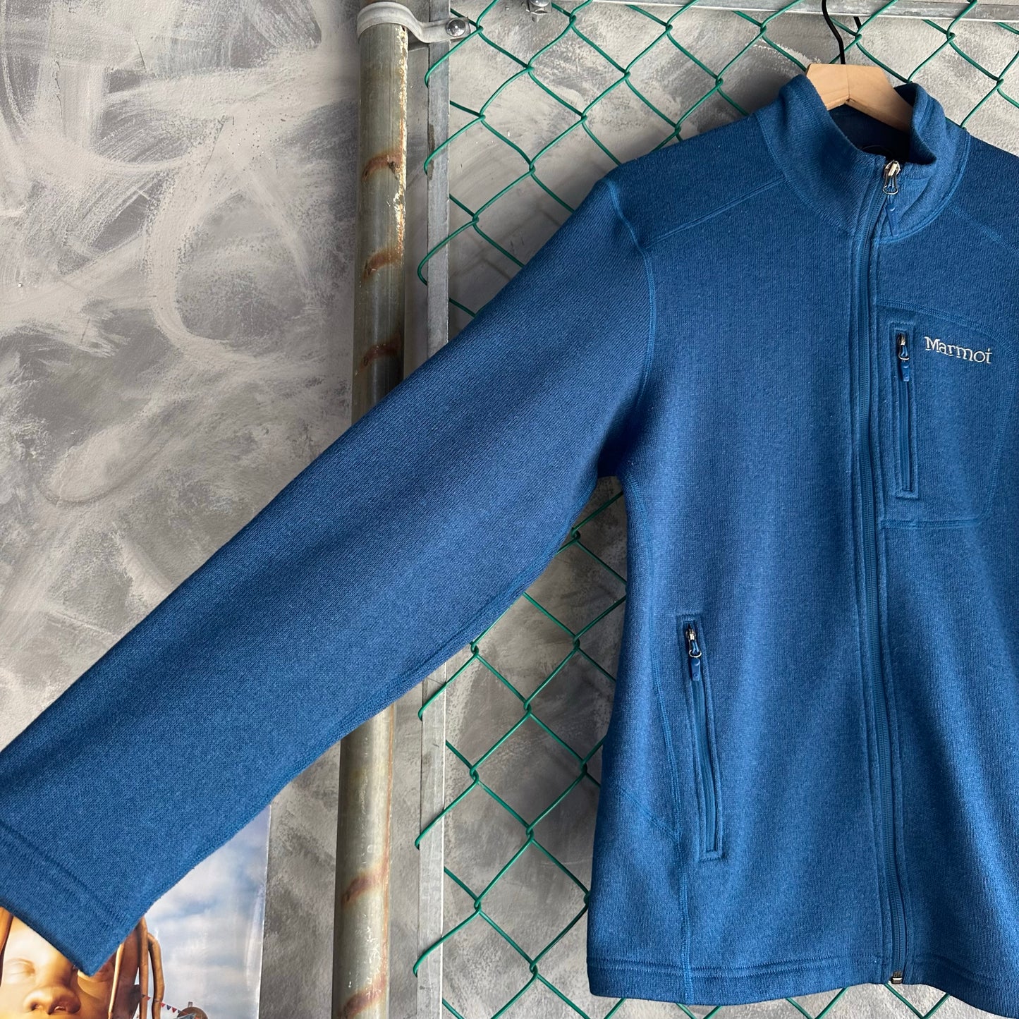 Sueter Marmot De Hombre Talla M Color Azul Polar Con Ziper Alpinismo Senderismo