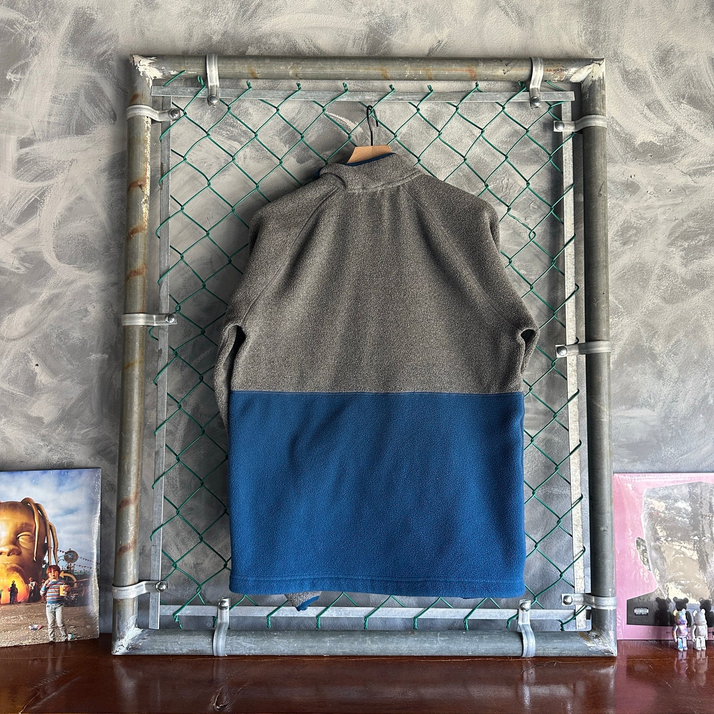 Sueter LL bean De Hombre Talla M Alto Color Gris Azul 1/4 Zip Alpinismo Senderismo