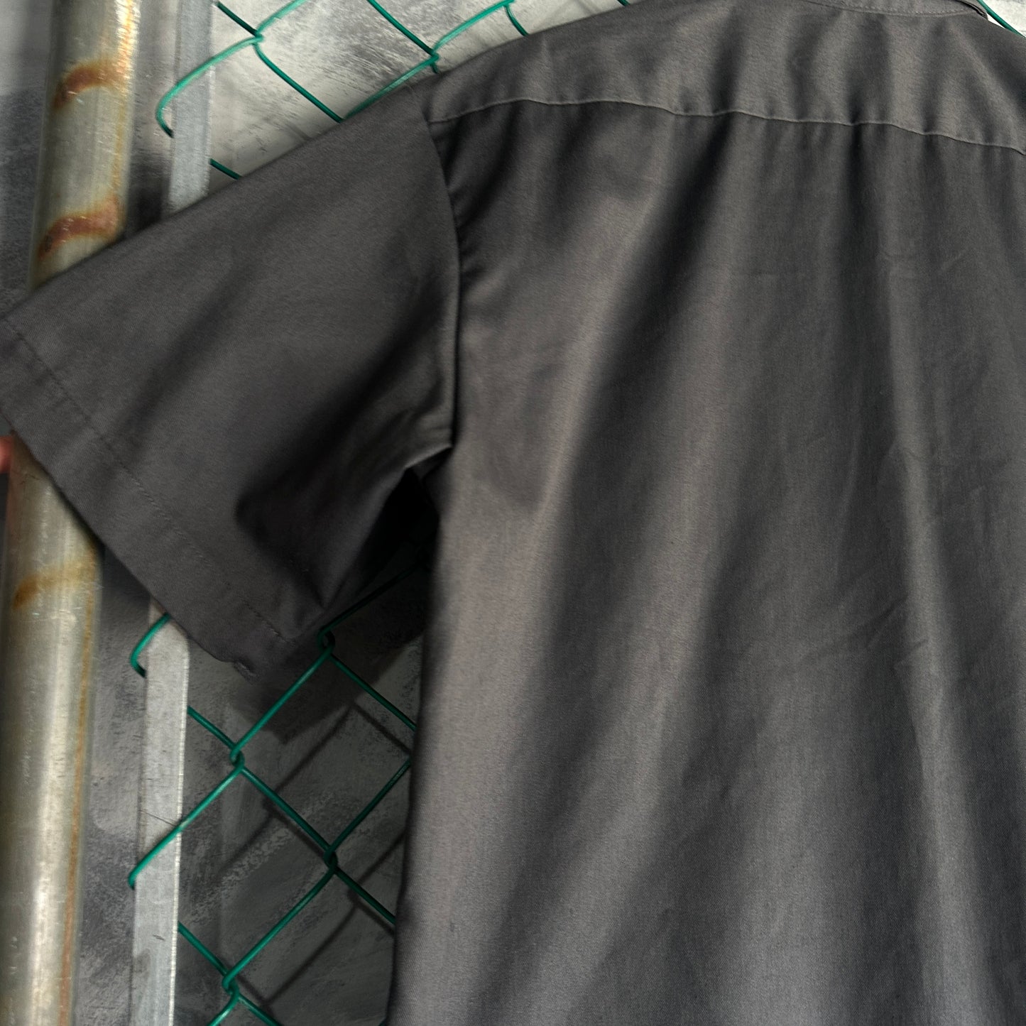 Camisa De Botones Dickies De Hombre Talla L Color Gris Manga Corta Mecanico Workwear Lisa