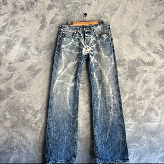 Pantalón RSRV Para Hombre Talla 34x34 De Mezclilla Color Azul Diseño de Telaraña