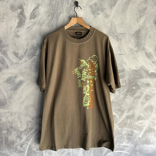 Camisa Vintage Y2K De Hombre Talla 2XL Militar