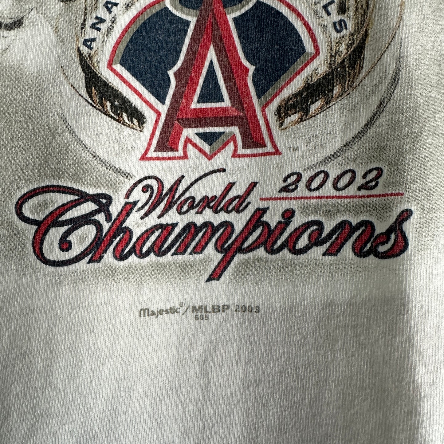 Camisa Vintage Angels Anaheim De Hombre Talla XL Color Blanco Champions 2002