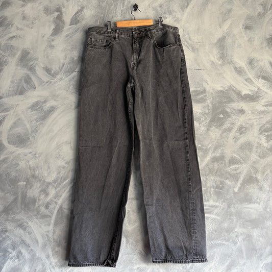 Pantalón GAP Para Hombre Talla 34x32 Color Negro Deslavado de Mezclilla Corte Baggy