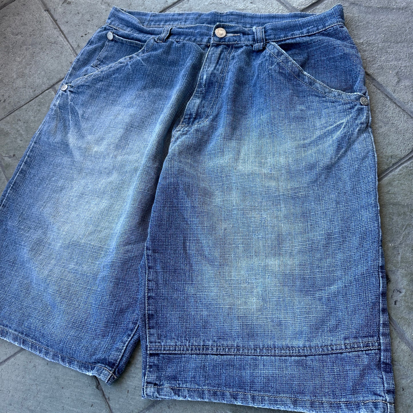 Short o Jort Makaveli Tupac De Hombre Talla 36 Color Azul Claro Y2K Corte Baggy Mezclilla