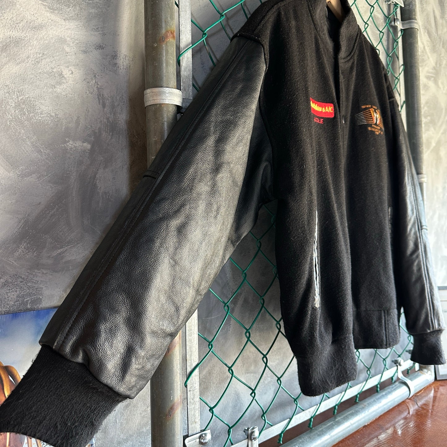 Varsity Vintage De Hombre Talla M Color Negro Mecanico De Piel Y lana