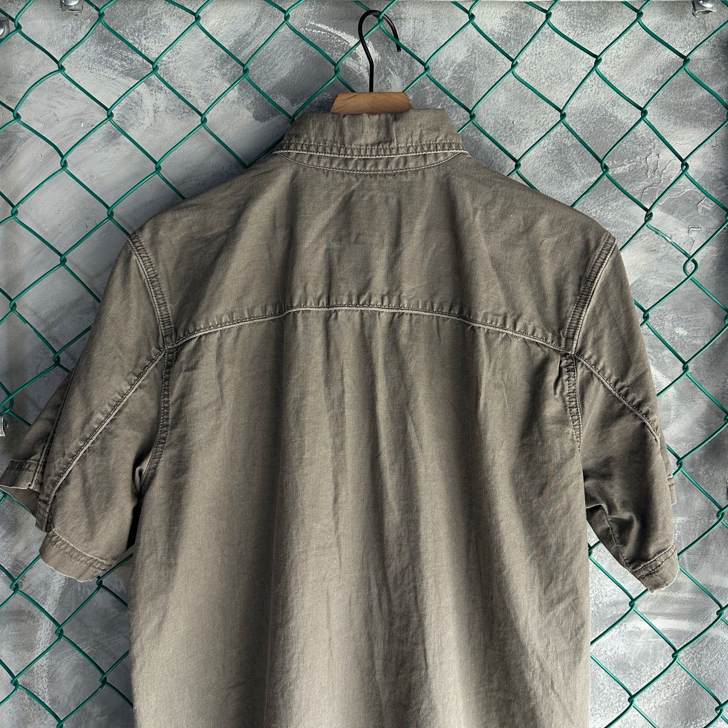 Camisa De Botones Vintage Harley Davidson De Hombre Talla M Color Gris Estilo Mecanico Bordado