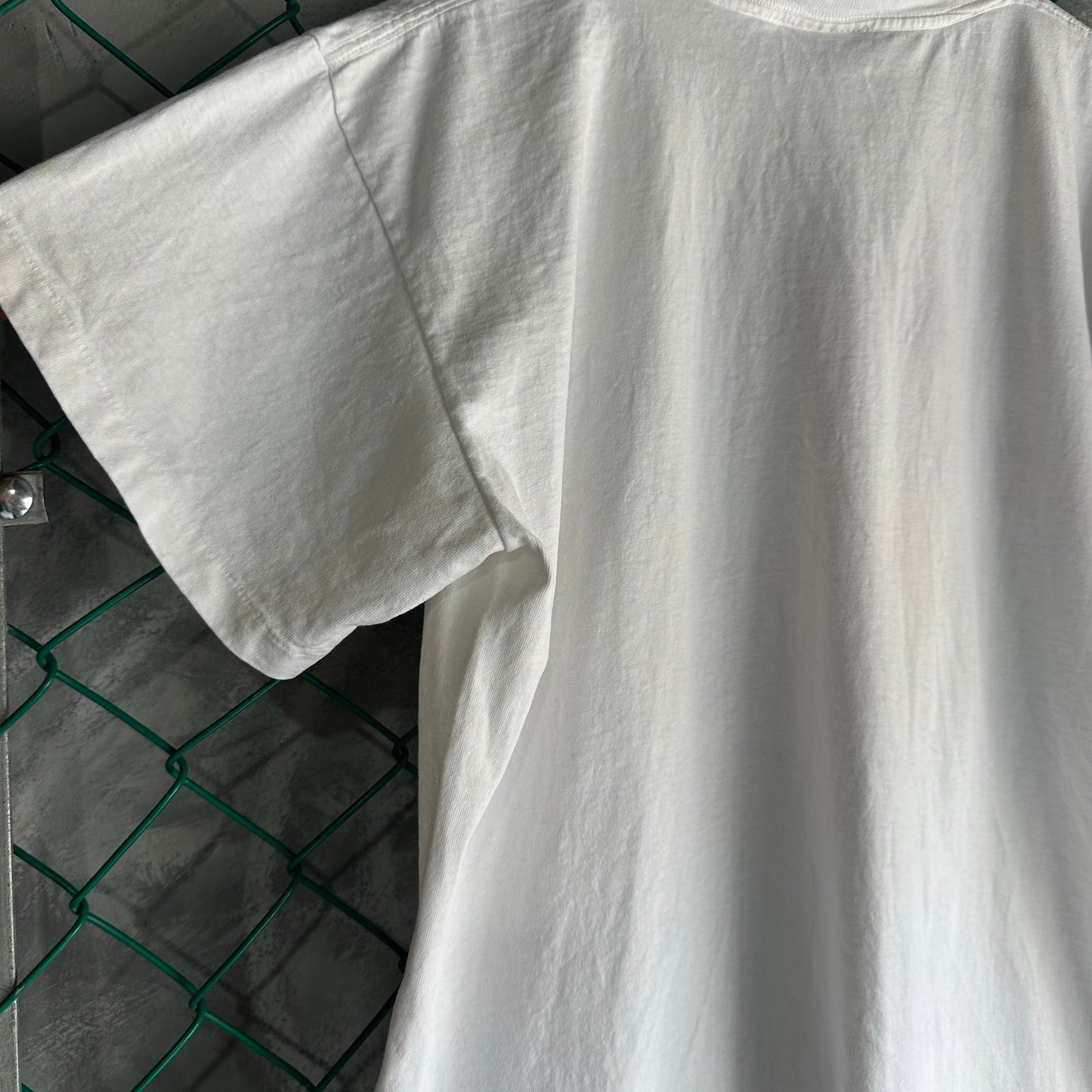 Camisa Vintage De Arte Abstracto De Hombre Talla Xl Color Blanco Corte Oversize Cuello Grueso