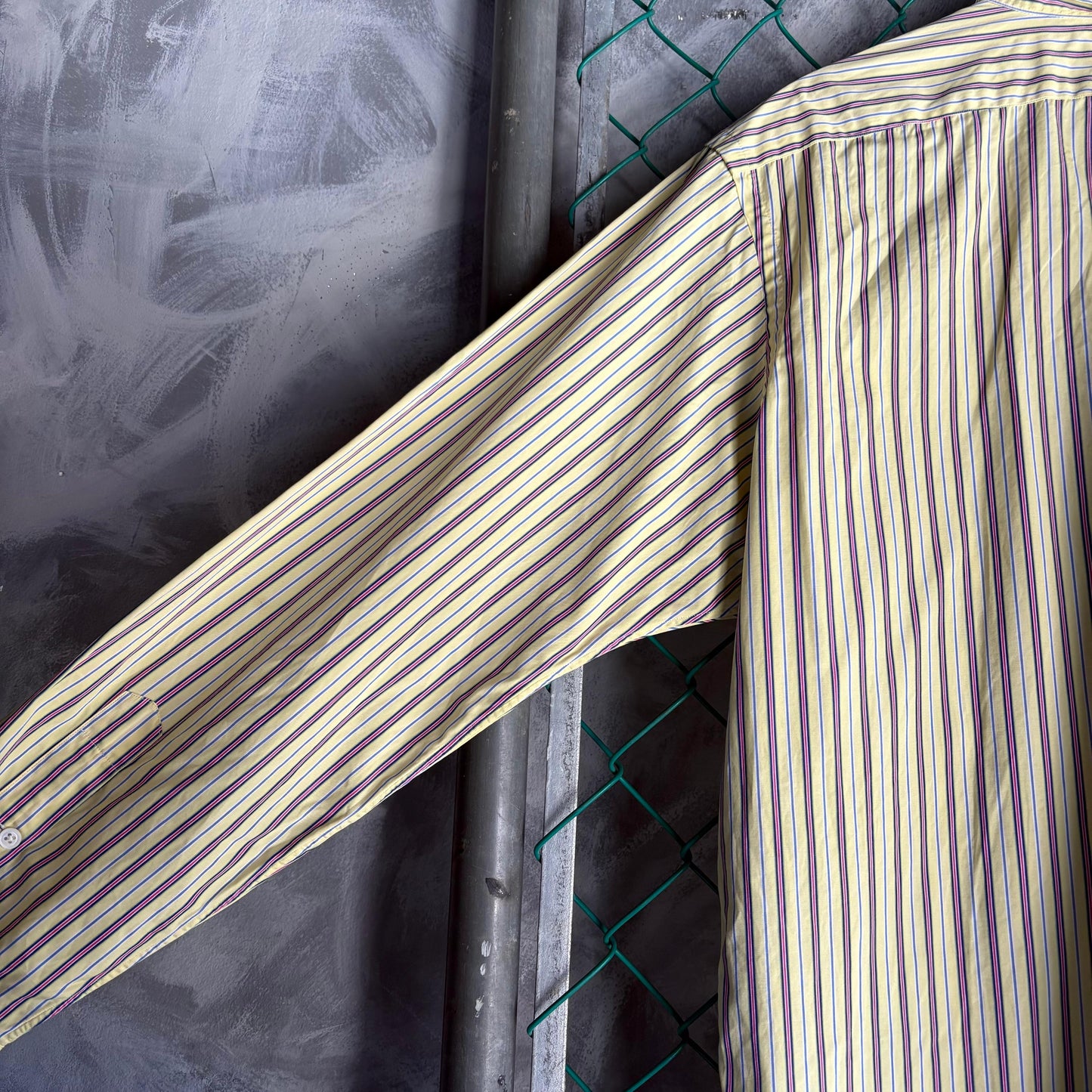 Camisa De Botones Polo Ralph Lauren De Hombre Talla XL Color Amarilla De Rayas Verticales De Vestir