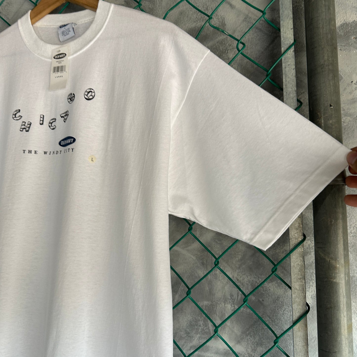 Camisa Vintage Old Navy De hombre Talla L Color Blanco Deadstock Chicago Boxy