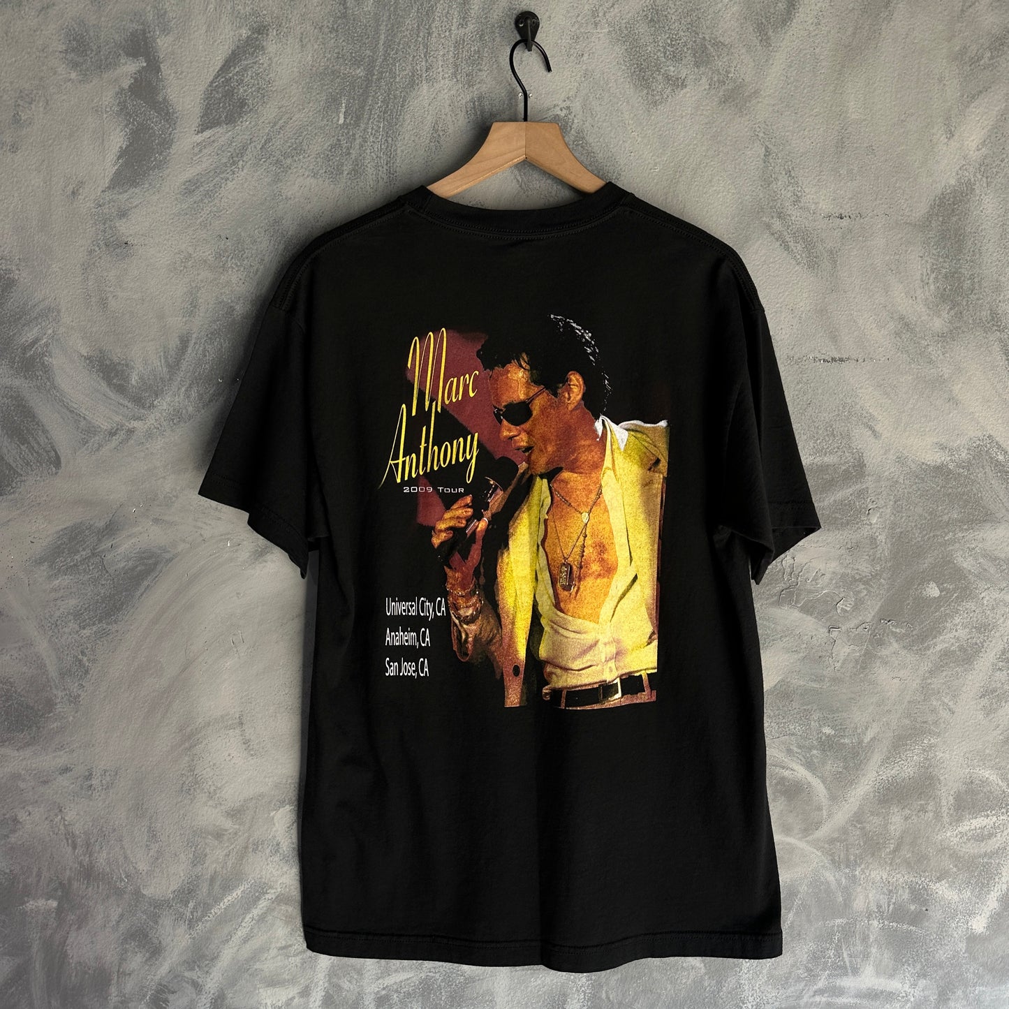 Playera de Marc Anthony Para Hombre Talla XL Color Negro Tour USA