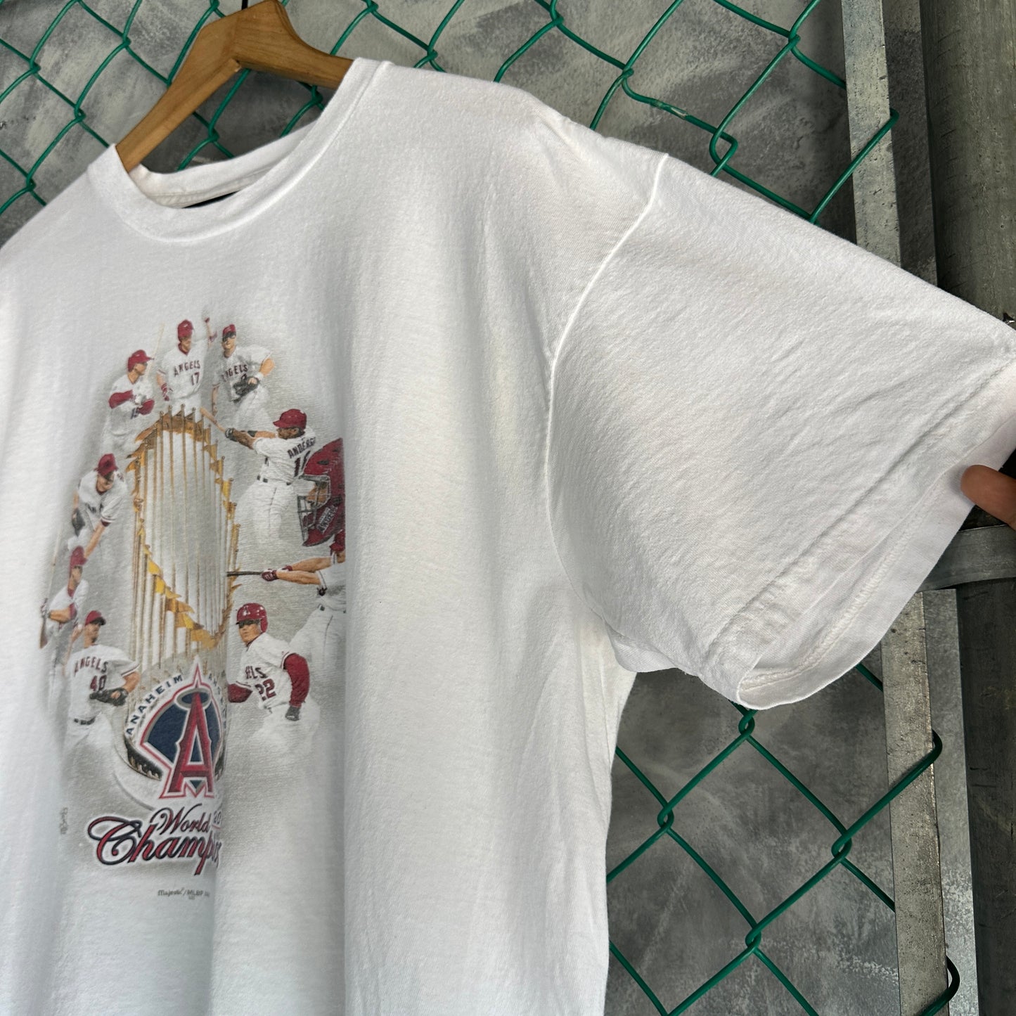 Camisa Vintage Angels Anaheim De Hombre Talla XL Color Blanco Champions 2002