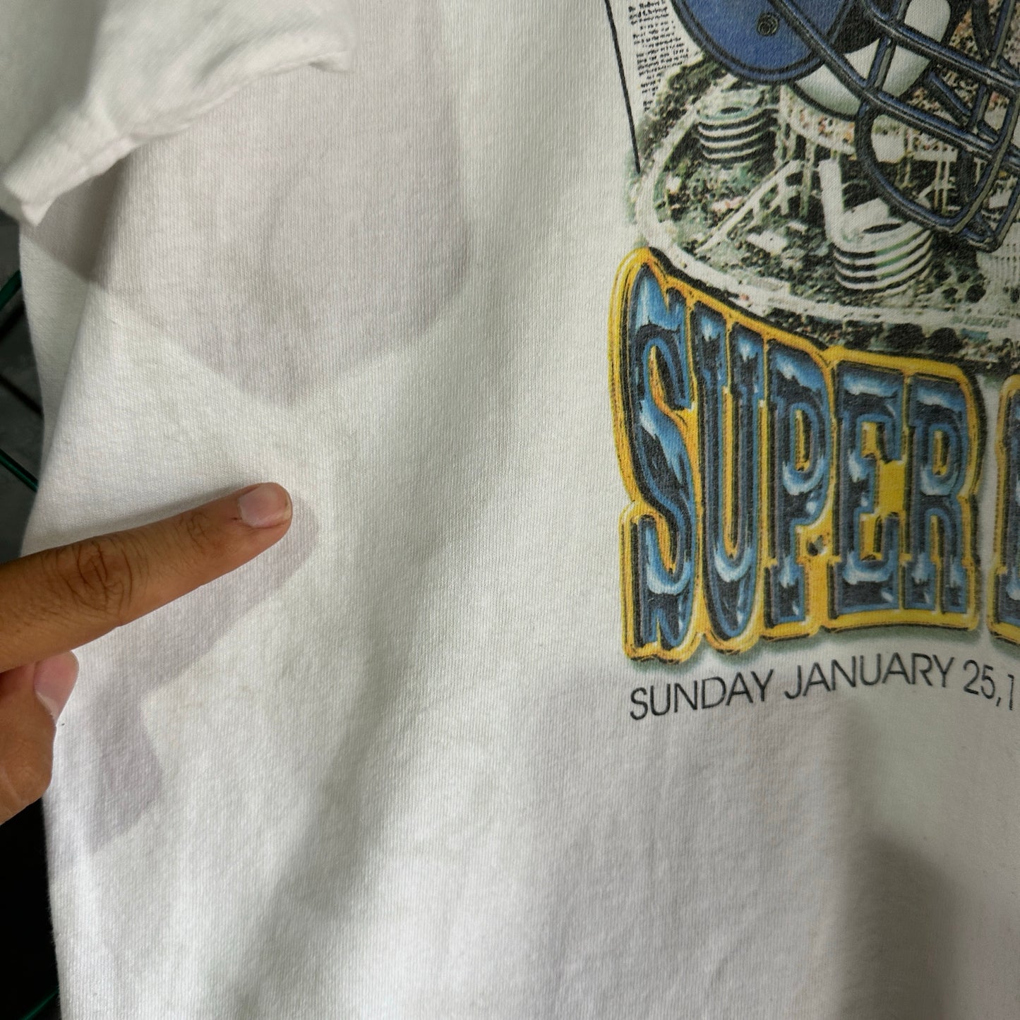 Camisa Vintage Del Super Bowl Green Bay Packers Denver Broncos De Hombre Talla XL Color Blanco