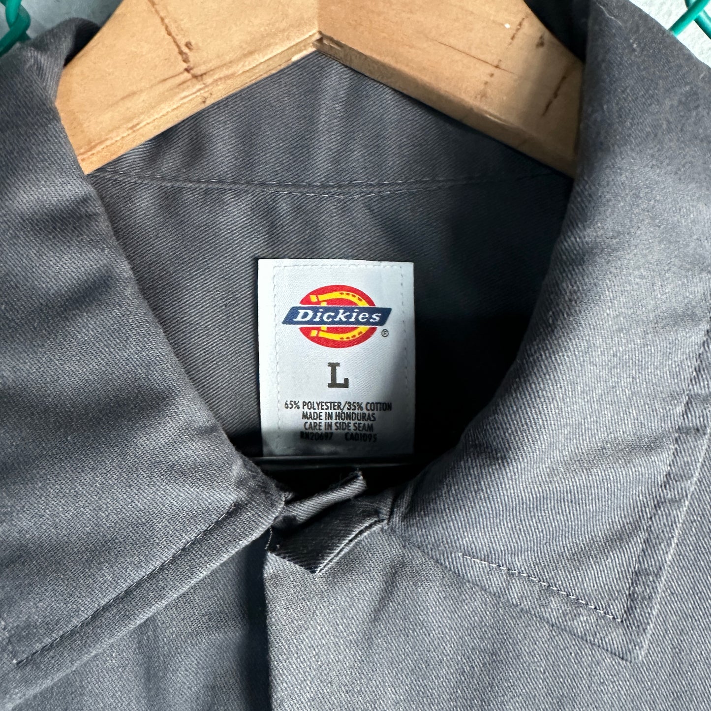 Camisa De Botones Dickies De Hombre Talla L Color Gris Manga Corta Mecanico Workwear Lisa