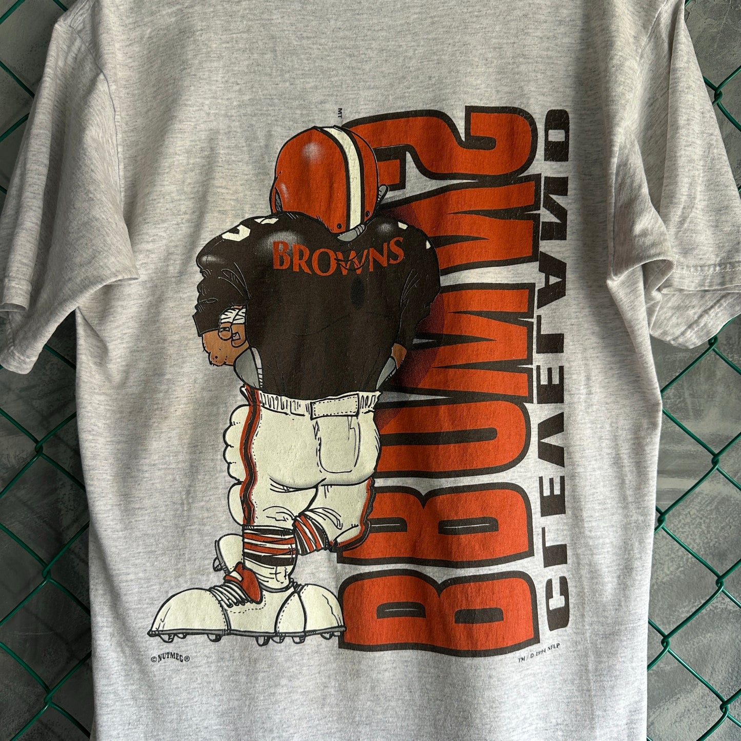 Camisa Vintage De Los Cleveland Browns De Hombre Talla L Color Gris Con Doble Grafico Nutmeg MIlls
