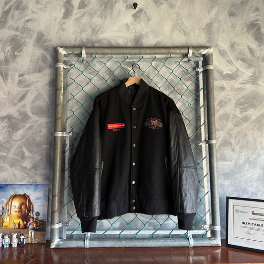 Varsity Vintage De Hombre Talla M Color Negro Mecanico De Piel Y lana