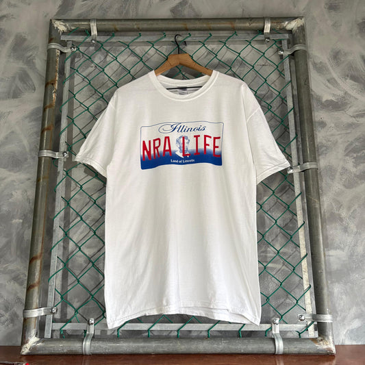 Playera Gilda  Para Hombre Talla L Color Blanco NRA LIFE Land of Lincon