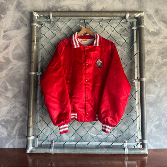Chamarra Vintage Chalk Line De Nebraska De Hombre Talla L Color Rojo Satin