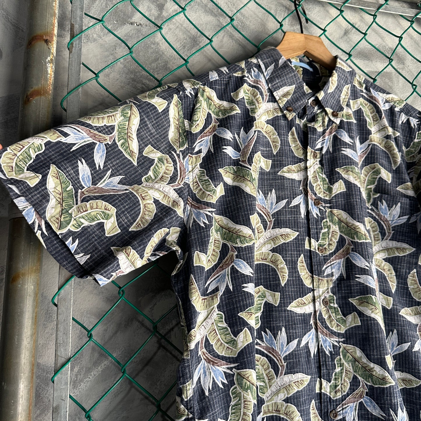 Camisa De Botones Hawaiana Reyn Spooner De Hombre Talla L Color Azul  Floral Ave Del Paraíso