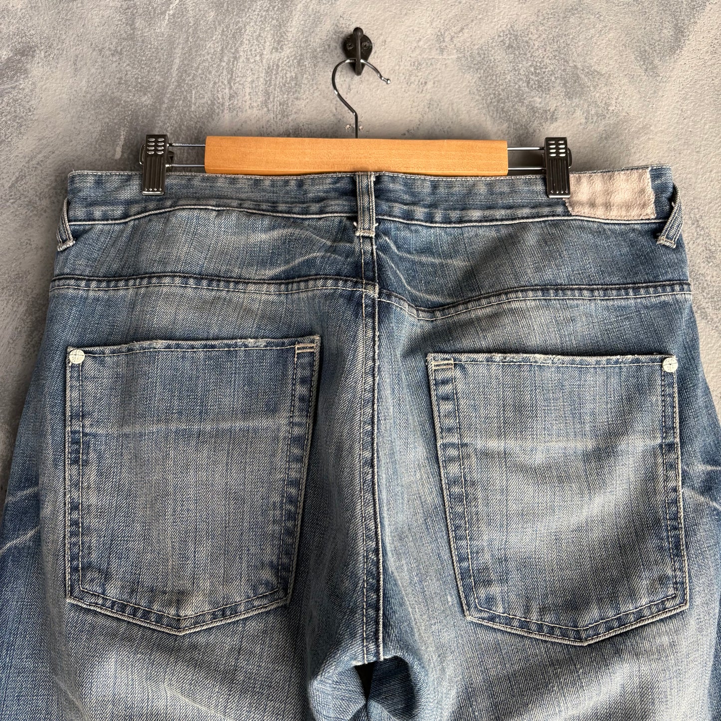 Pantalón RSRV Para Hombre Talla 34x34 De Mezclilla Color Azul Diseño de Telaraña