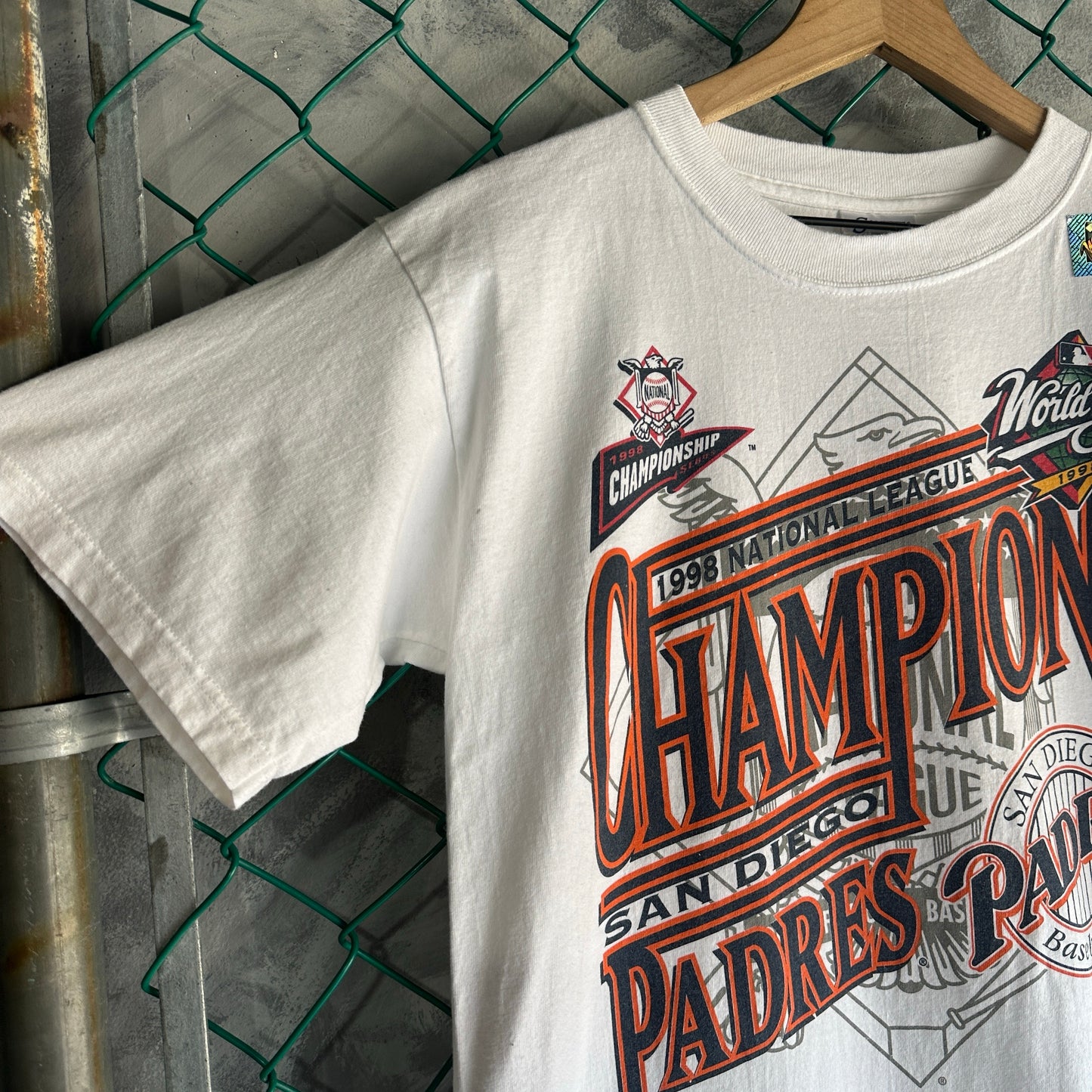Camisa Vintage De San Diego Padres De Hombre Talla M Color Blanco Nueva Deadstock Campeones