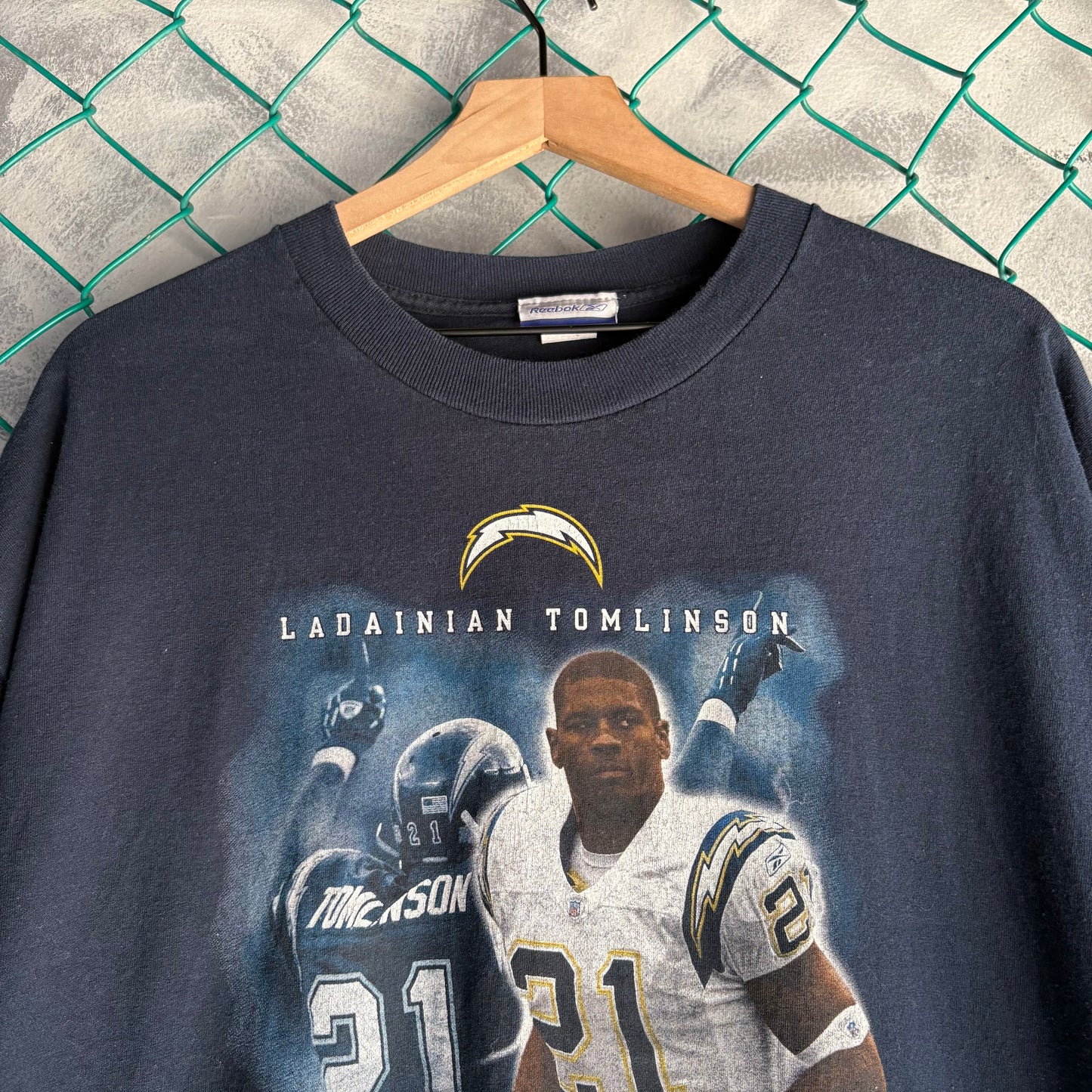 Playera Reebook Para Hombre Talla XL Color Azul Marino Ladainian Tomlinson MVP Jugador de Chargers NFL
