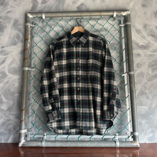 Camisa De Lana De Botones True Vintage Pendleton De Hombre Talla XL Color Verde Franela