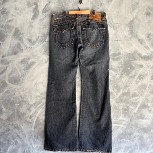 Pantalón True Religion Para Hombre Talla 34x33 Color Azul Oscuro Diseño en Bolsas Bordado