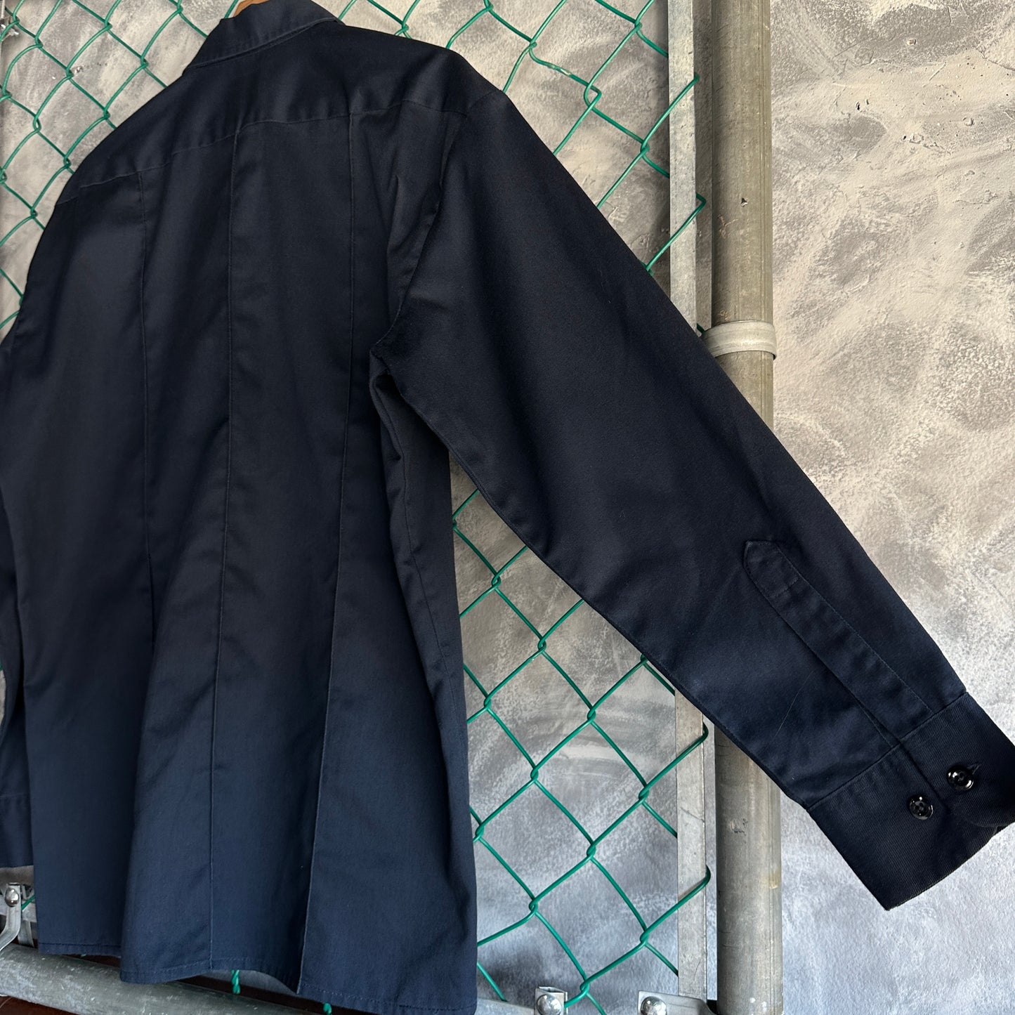 Camisa De Botones Dickies De Hombre Talla L Color Azul Marino Manga Larga Mecanico Workwear Lisa