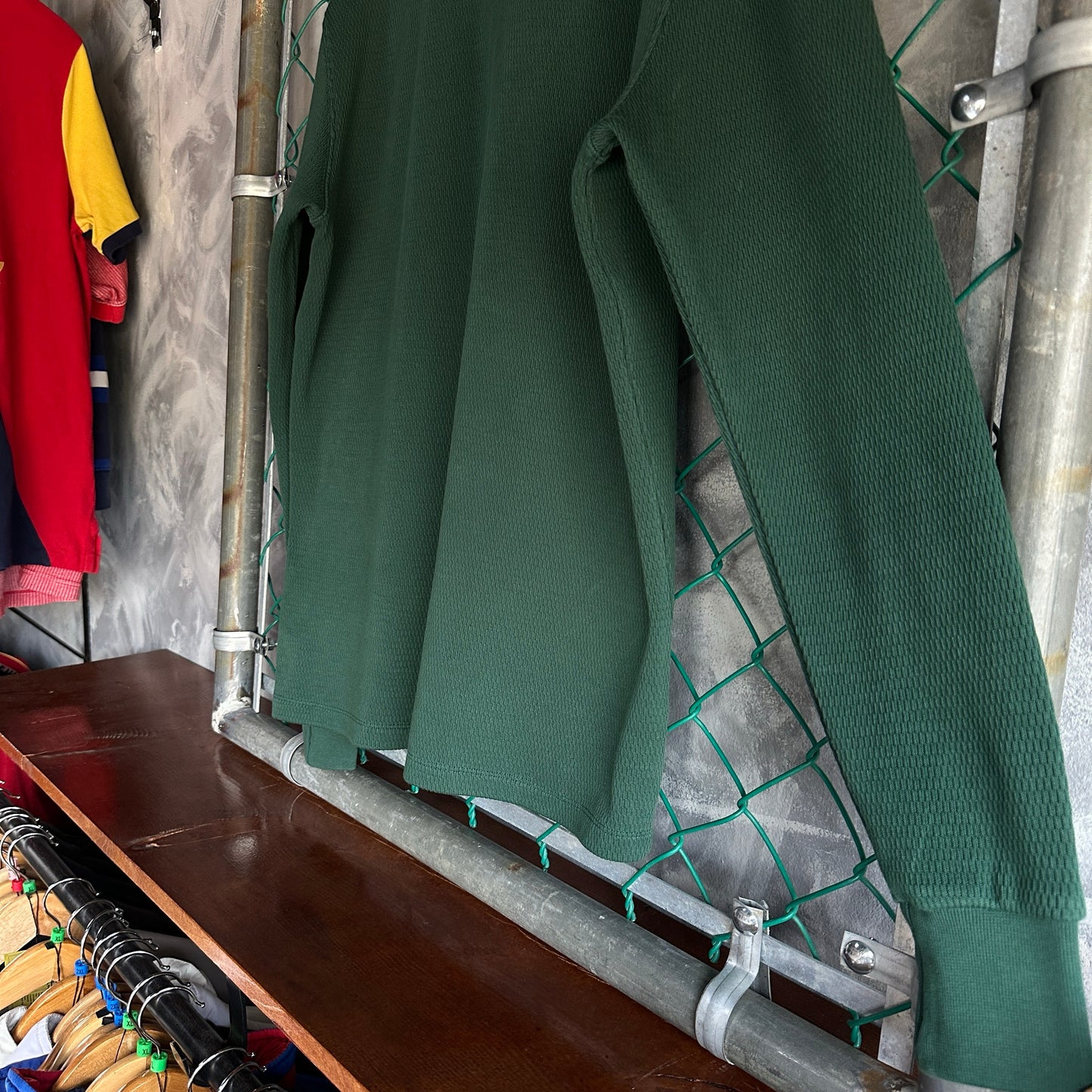 Camisa Polo Noah NYC De Hombre Talla L Color Verde Pique Con Textura Prepy