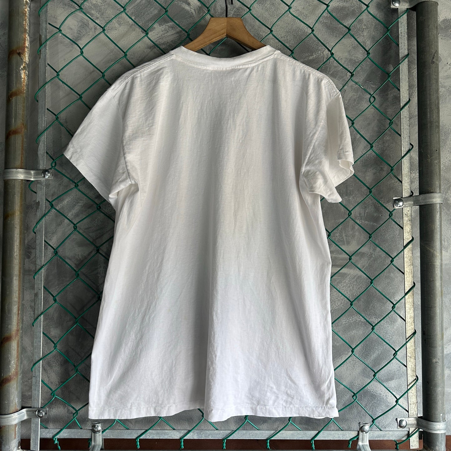 Camisa Vintage De Arte Abstracto De Hombre Talla Xl Color Blanco Corte Oversize Cuello Grueso