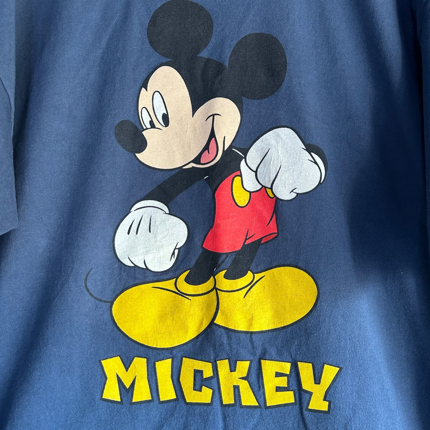 Camisa Vintage De Mickey Mouse De Hombre Talla 2XL Color Azul De DisneyLand Big Print Manga Corta
