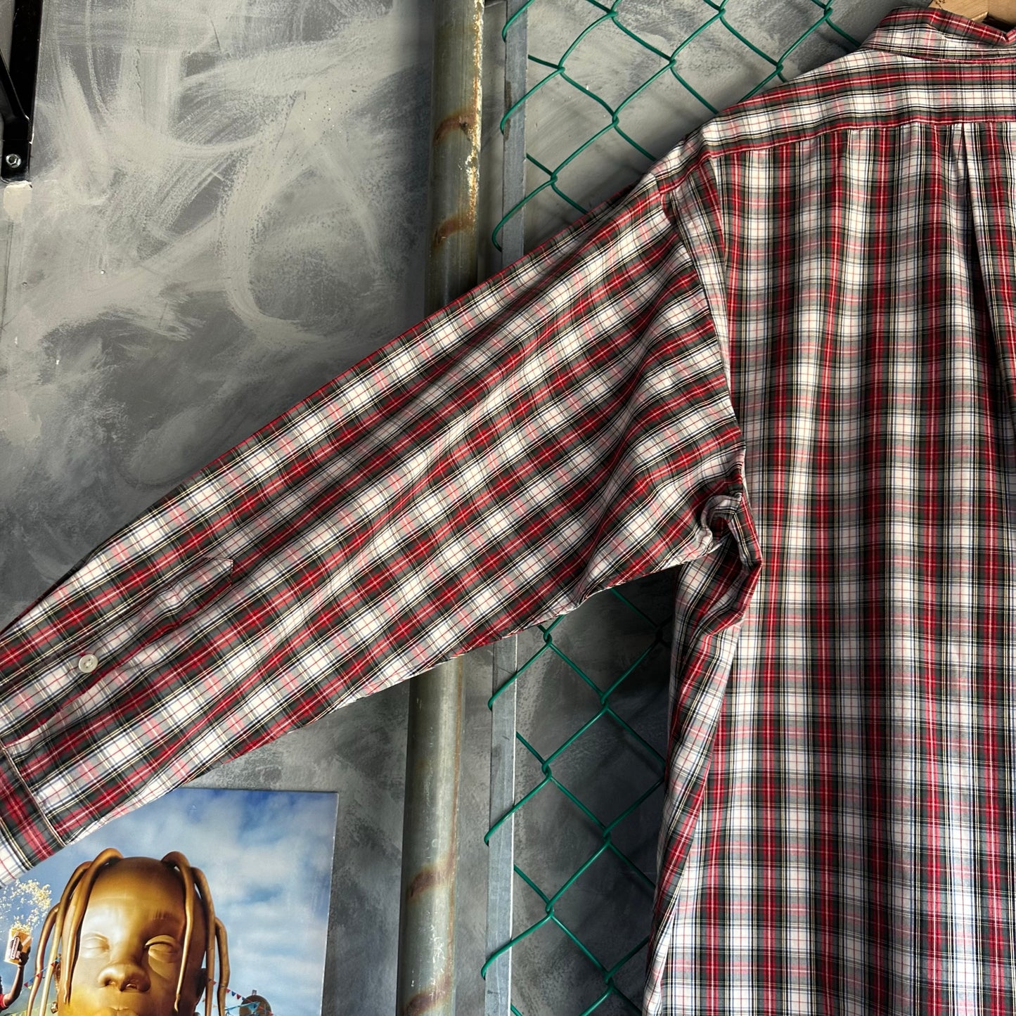 Camisa De Botones Polo Ralph Lauren De Hombre Talla XL Color Rojo Blanco De Cuadros De Vestir