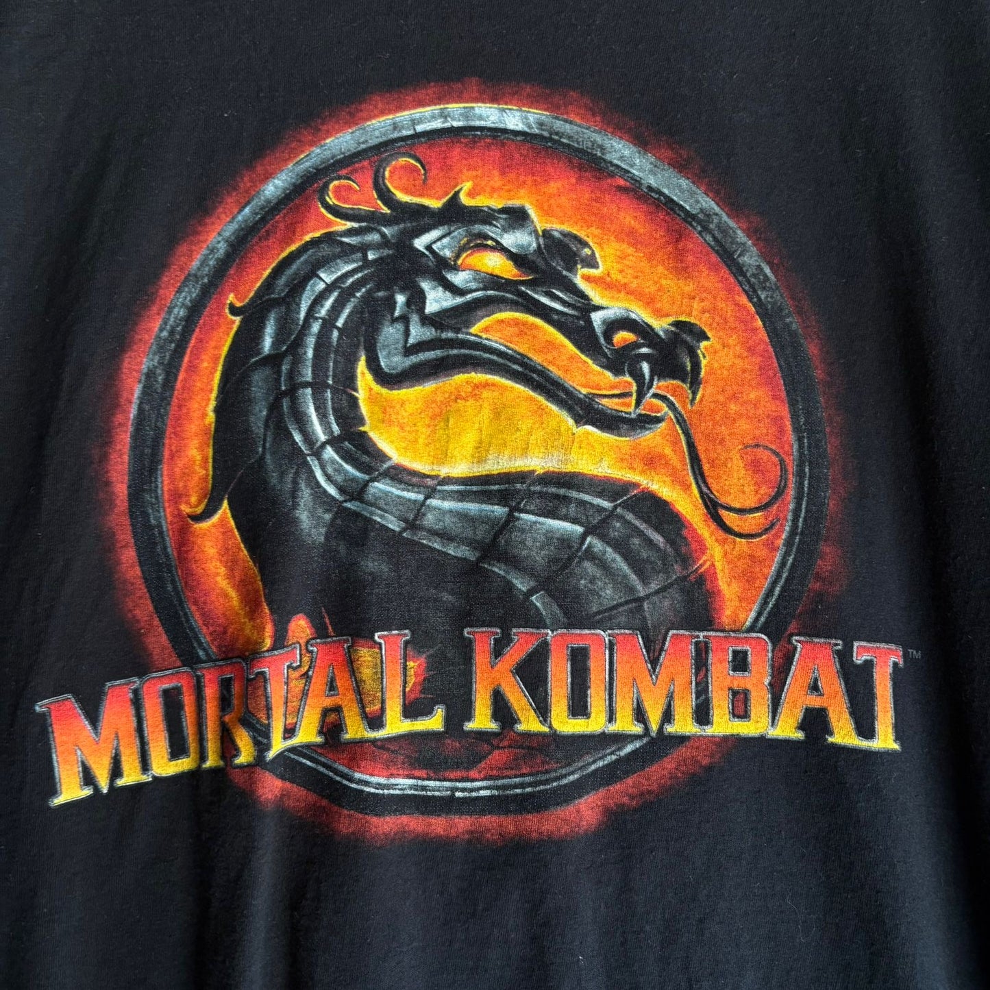 Camisa Vintage De Mortal Kombat De Hombre Talla XL Color Negro Promo De Video Juego