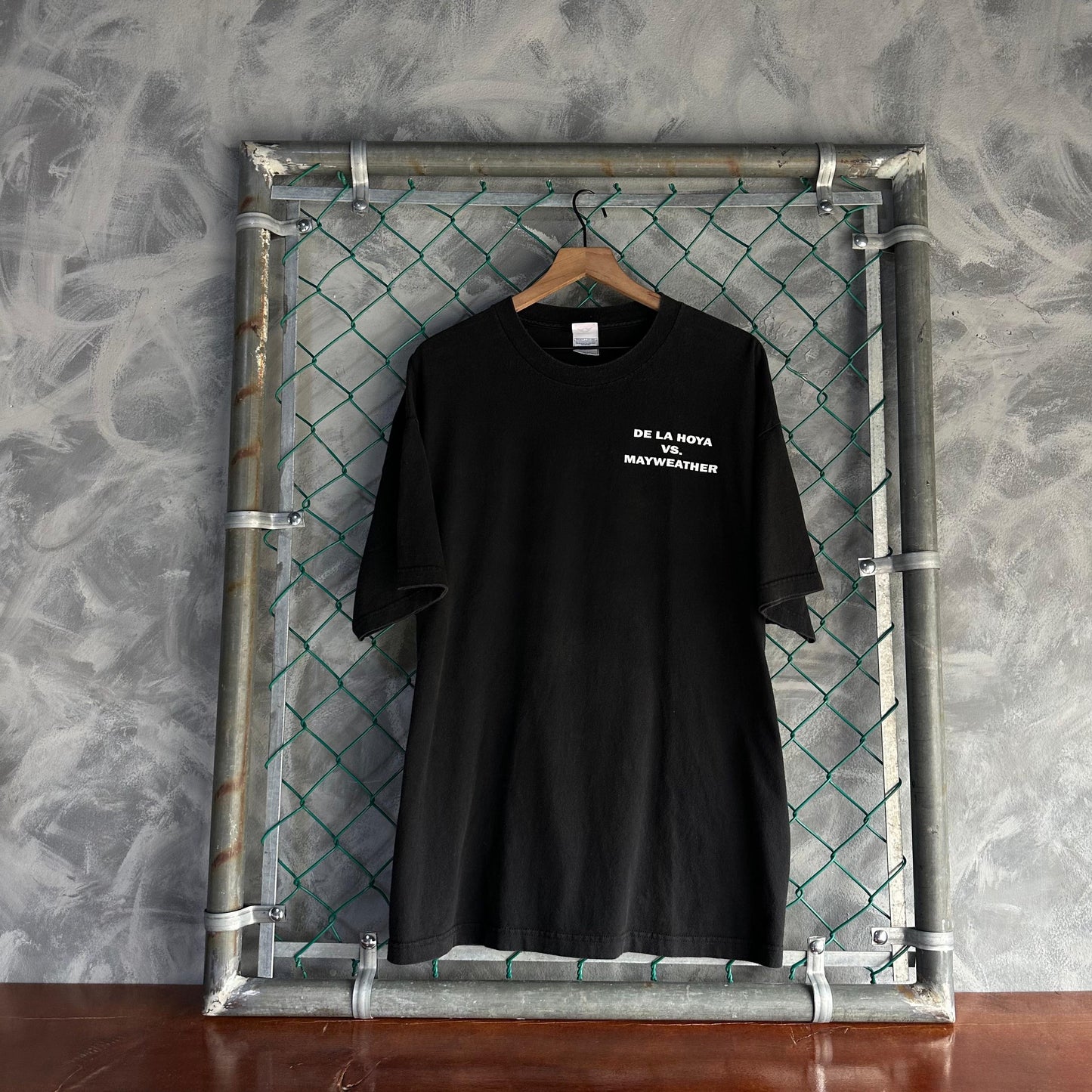 Camisa Vintage Mayweather vs De La Hoya De Hombre Talla 2XL Color Negro Boxeo