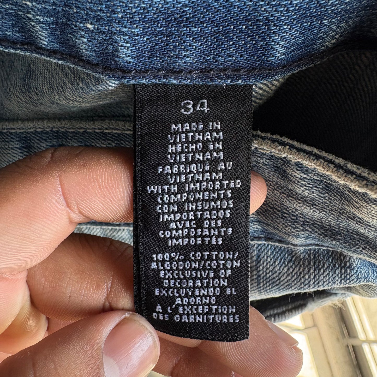 Pantalón RSRV Para Hombre Talla 34x34 De Mezclilla Color Azul Diseño de Telaraña