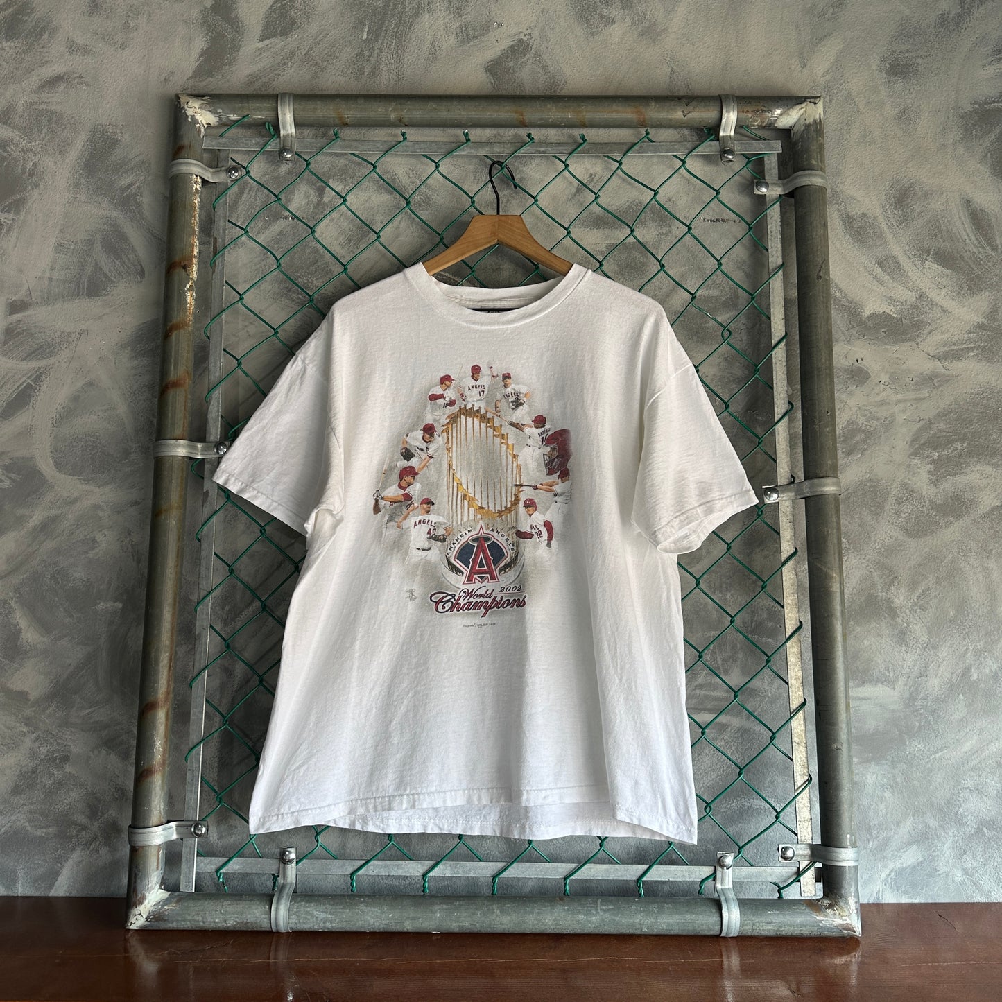 Camisa Vintage Angels Anaheim De Hombre Talla XL Color Blanco Champions 2002