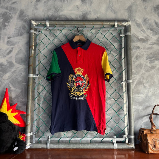 Camisa Polo Ralph Lauren De Hombre Talla M Color Rojo Azul Marino Lo Life Color Block
