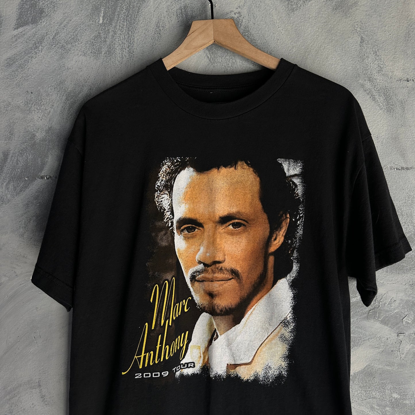 Playera de Marc Anthony Para Hombre Talla XL Color Negro Tour USA