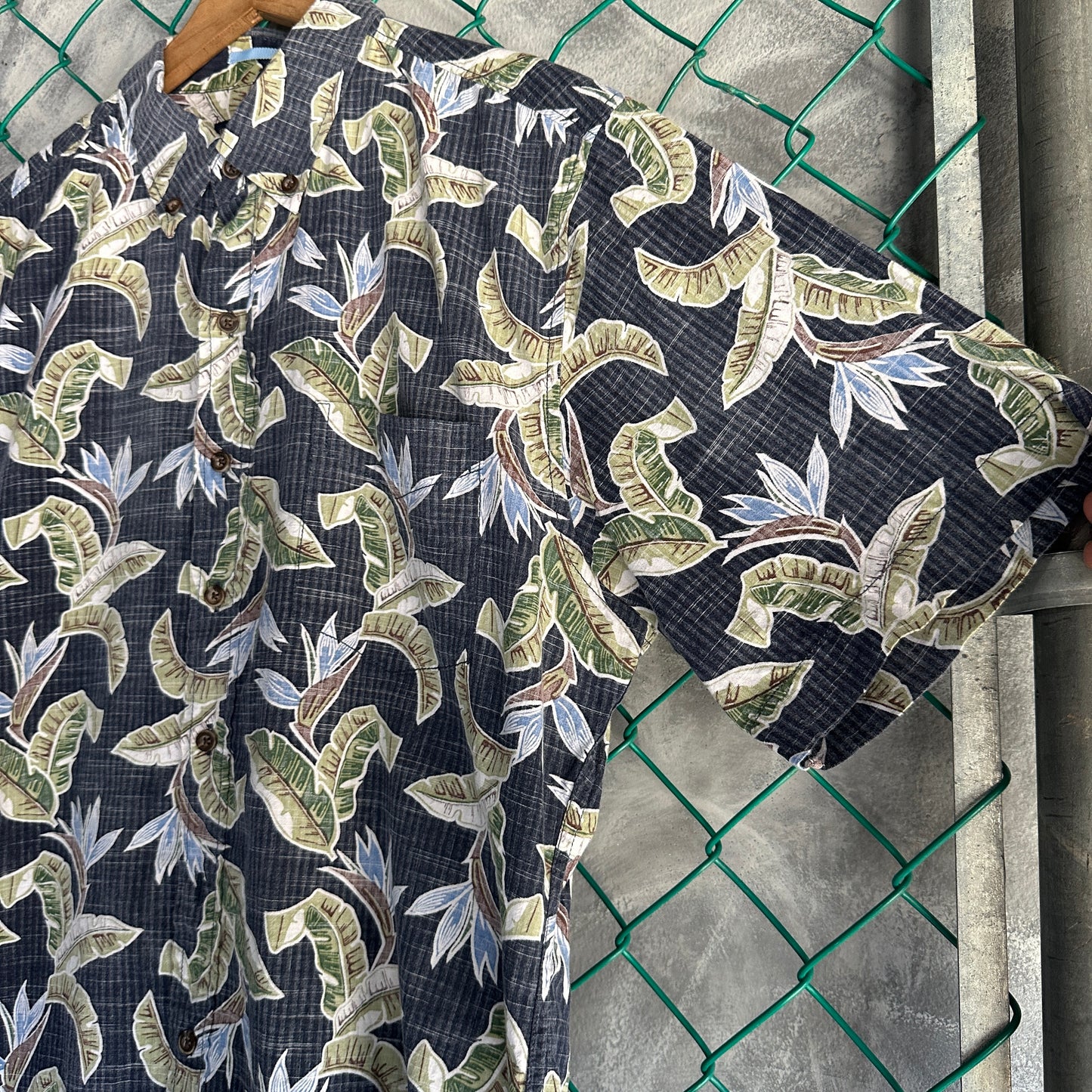 Camisa De Botones Hawaiana Reyn Spooner De Hombre Talla L Color Azul  Floral Ave Del Paraíso