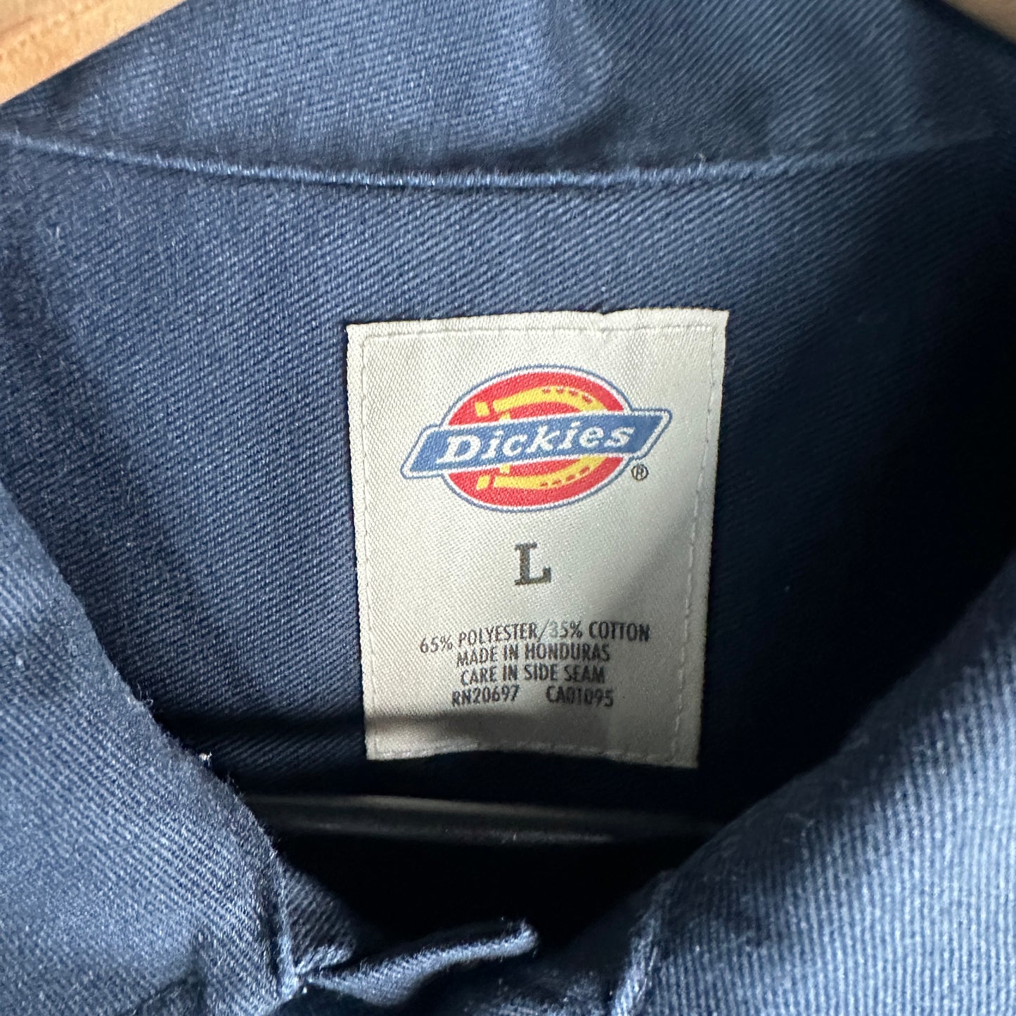 Camisa De Botones Dickies De Hombre Talla L Color Azul Marino Manga Larga Mecanico Workwear Lisa