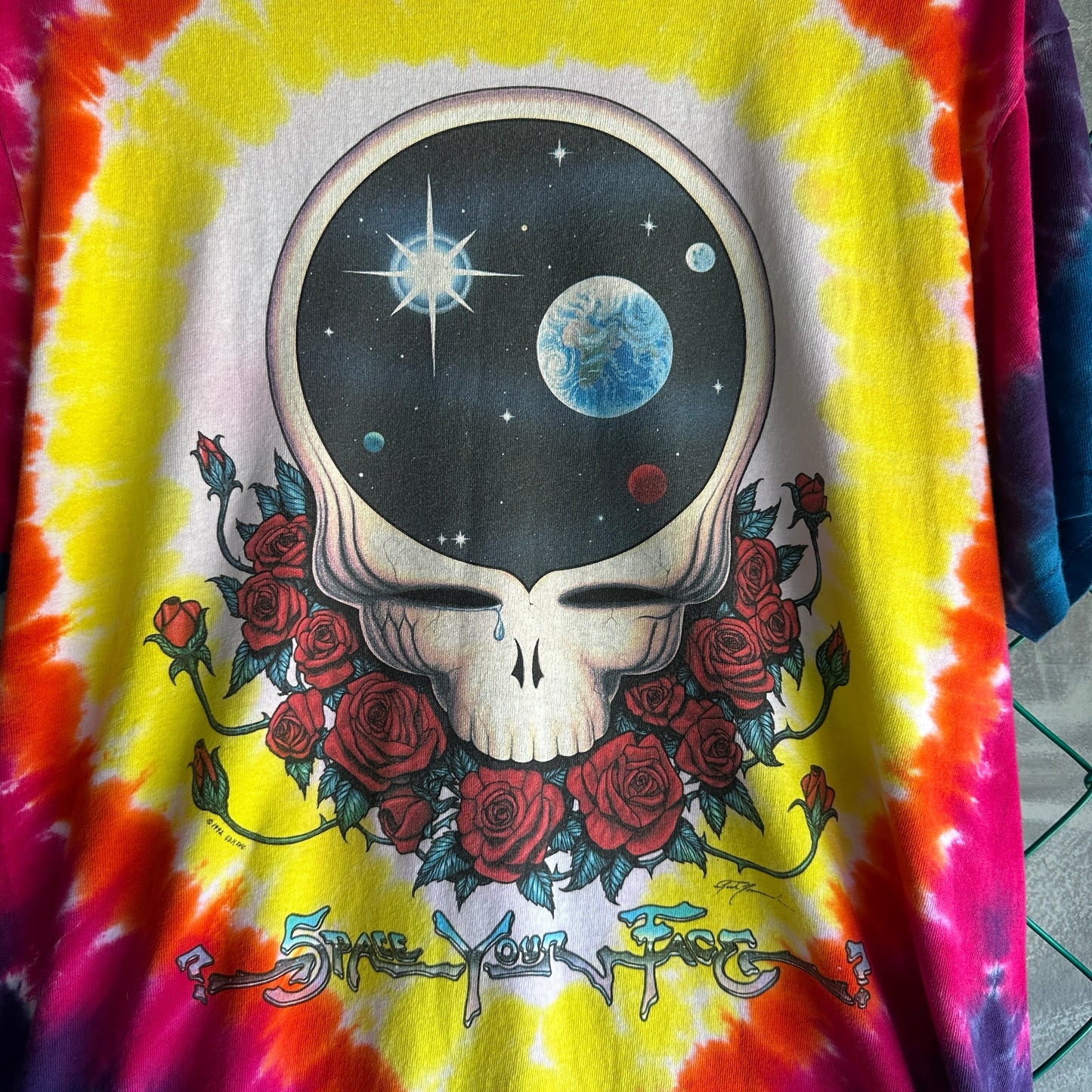 Camisa Vintage Liquid Blue De Hombre Talla M Color Tye Dye Arcoiris Grateful Dead