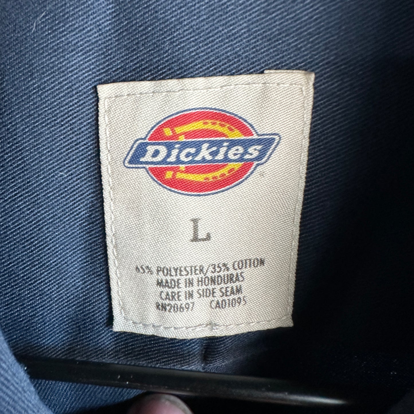 Camisa De Botones Dickies De Hombre Talla L Color Azul Marino Manga Larga Mecanico Workwear Lisa