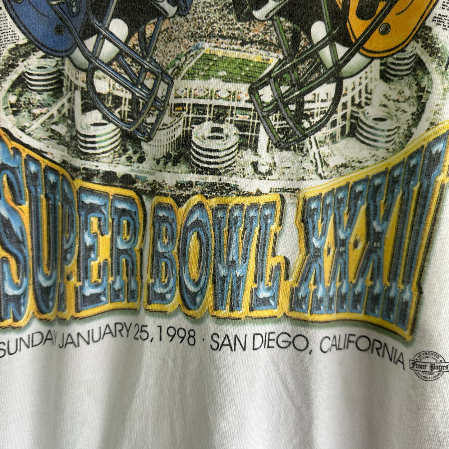 Camisa Vintage Del Super Bowl Green Bay Packers Denver Broncos De Hombre Talla XL Color Blanco