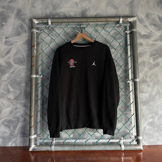 Sueter Jordan De Hombre Talla L Color Negro Sin Gorro Crewneck Colegial San Diego Aztecs