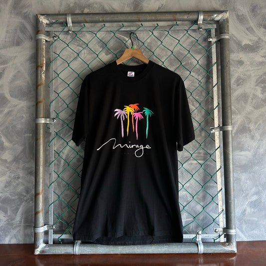 Camisa Vintage De Las Vegas Del Hotel Mirage De Hombre Talla Xl Color Negro Tela Gruesa Oversize
