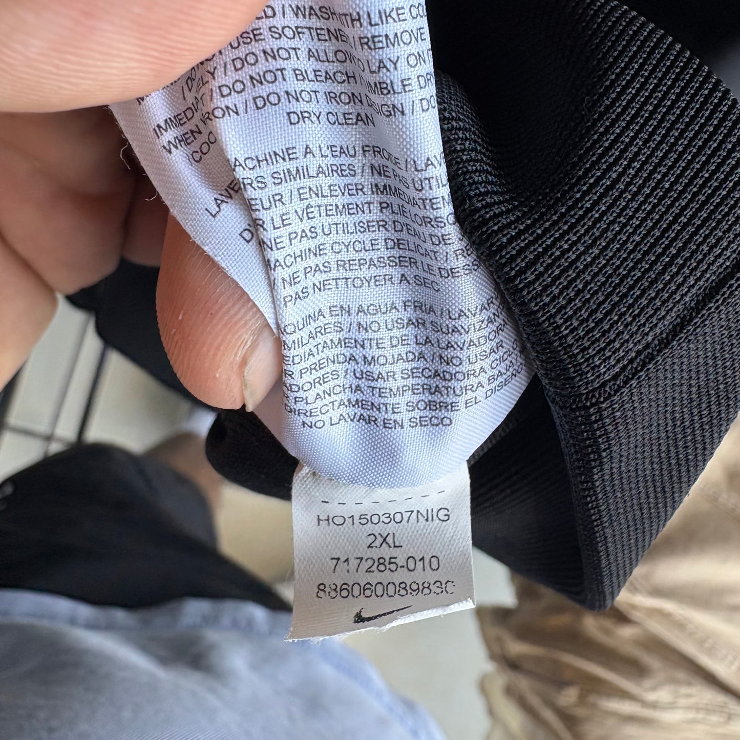 Suéter con zíper Vintage Nike Hombre XXL Negro