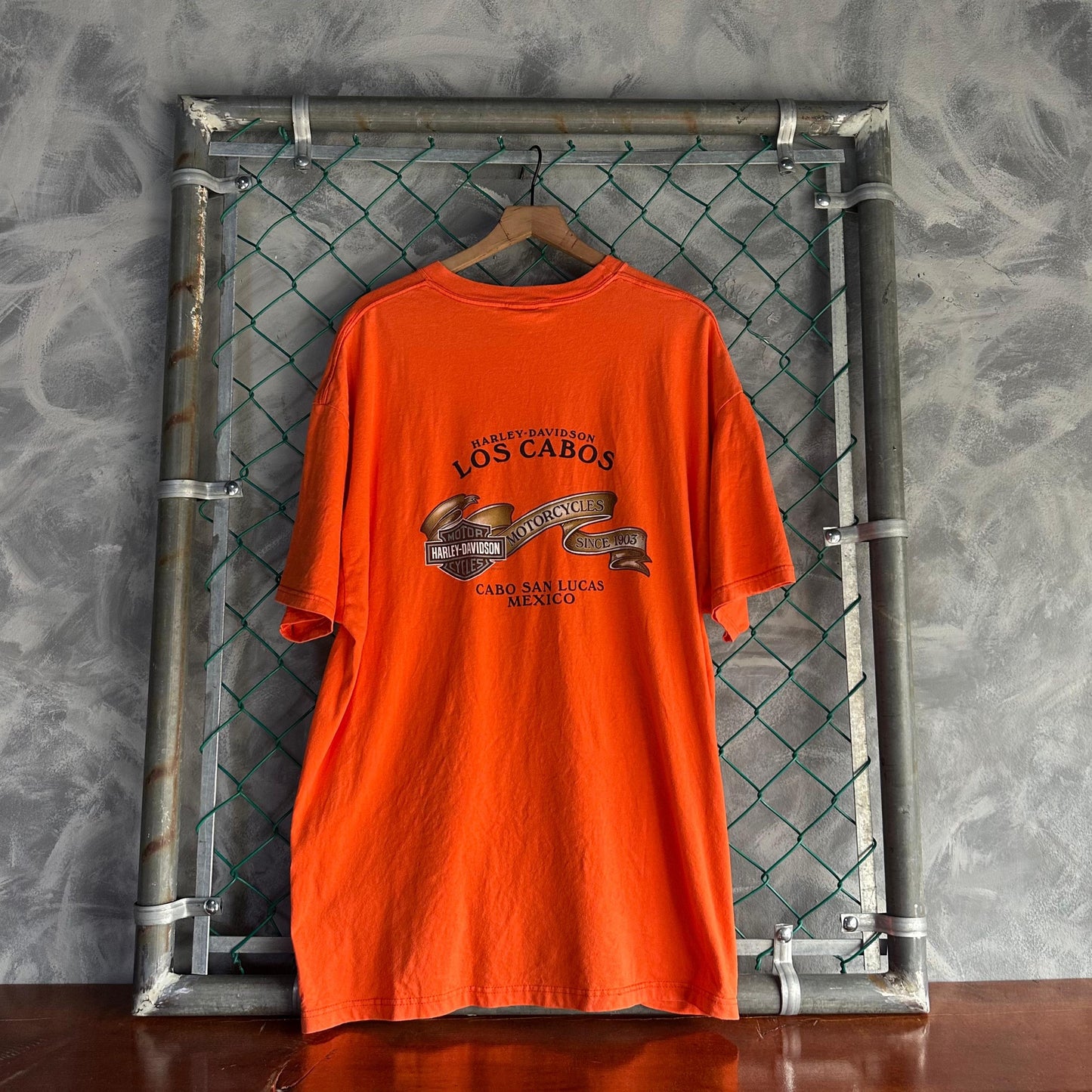 Camisa Harley Davidson De Hombre Talla 2XL Color Naranja De Los Cabos estilo Motociclista Oversize